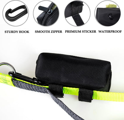 2 Pack Dog Poop Bag Holder for Leash + 80 Count Doggie Waste Bag, Black