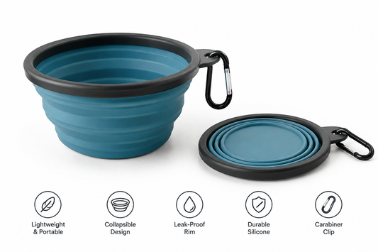 Collapsible portable dog travel water bowl
